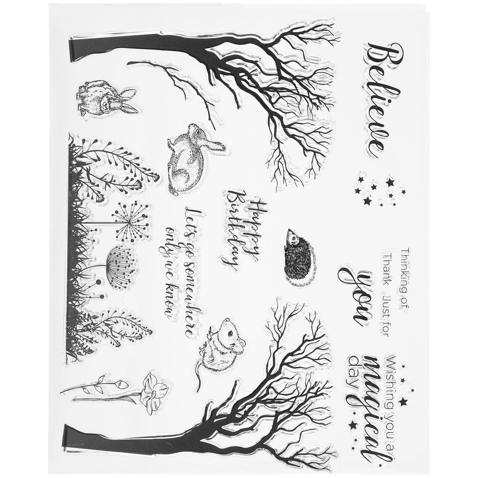 TPR Clear Stamp Transparent Rectangular for DIY Scrapbook Photo Album Diary Greeting Card