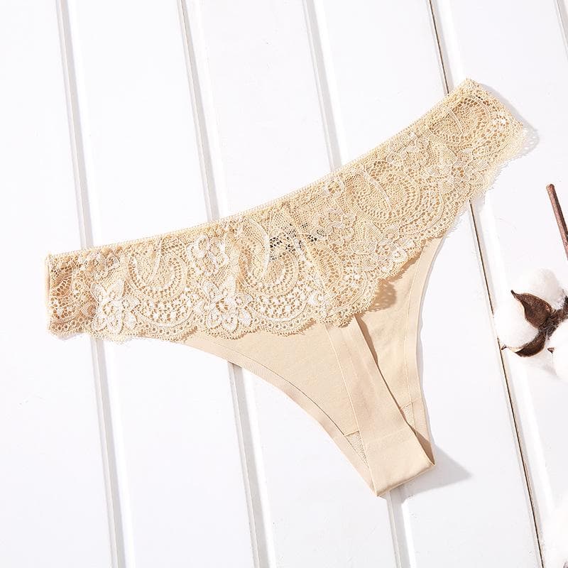 Lace Underwear Seamless Thong Sports Women Panties Antibacterial Breathable Sexy Sports Fitness Briefs XL