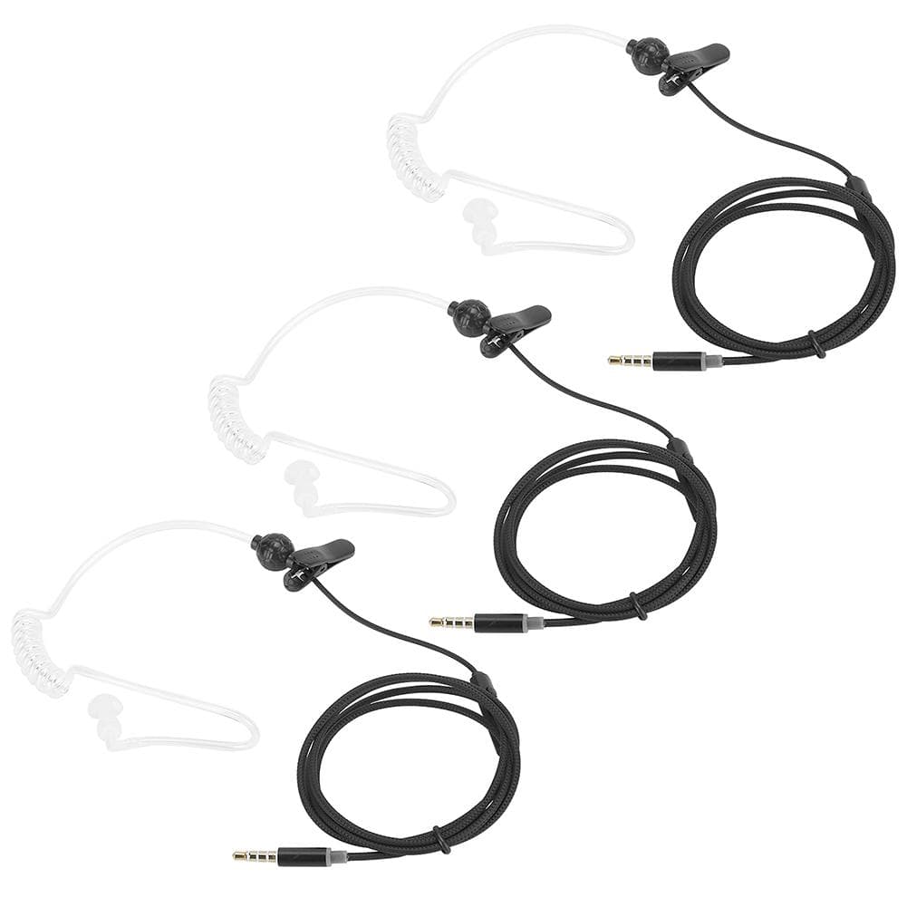 3sets Noise Reduction Headphone AntiRadiation Wire Control Earphone with Mic