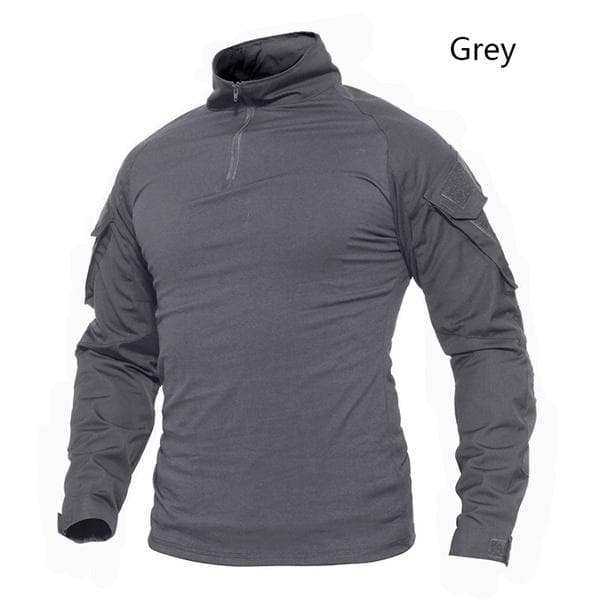 Men Tactical Shirt Outdoor Wear-resistant Camouflage T-Shirts Male Military Long Sleeve Shirts Camping Hiking Tops Army Combat Shirts M