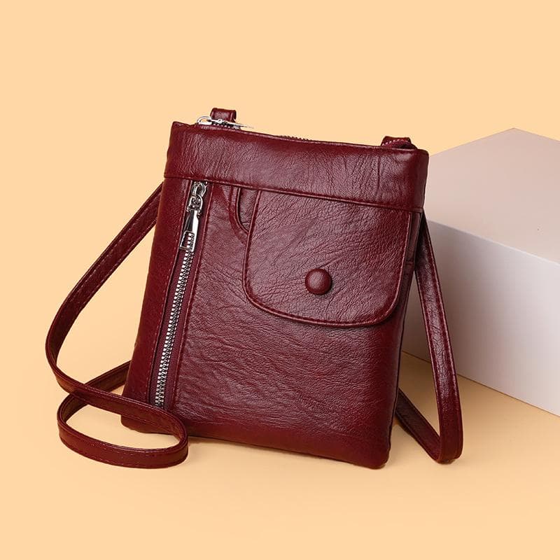 Retro Bag Women's Mobile Phone Coin Purse Mother Bag Crossbody Bag red