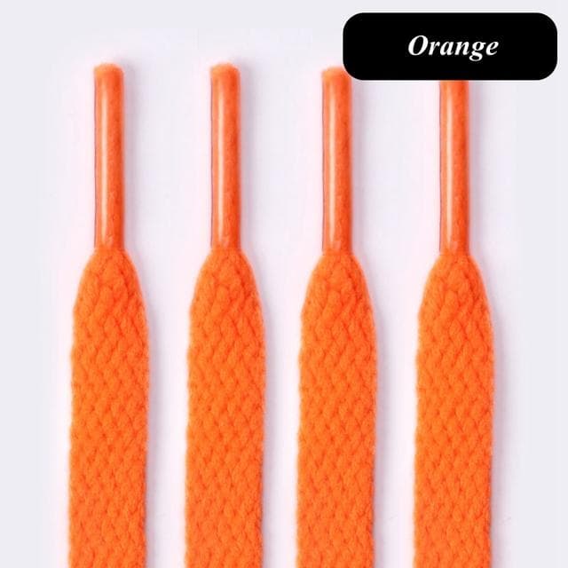 1Pair Flat Shoelaces 60-180cm for Sneakers 8mm Fabric Shoe Laces Color Shoe Lace Boot Laces for Shoes Classic Soft Shoestrings 140cm orange