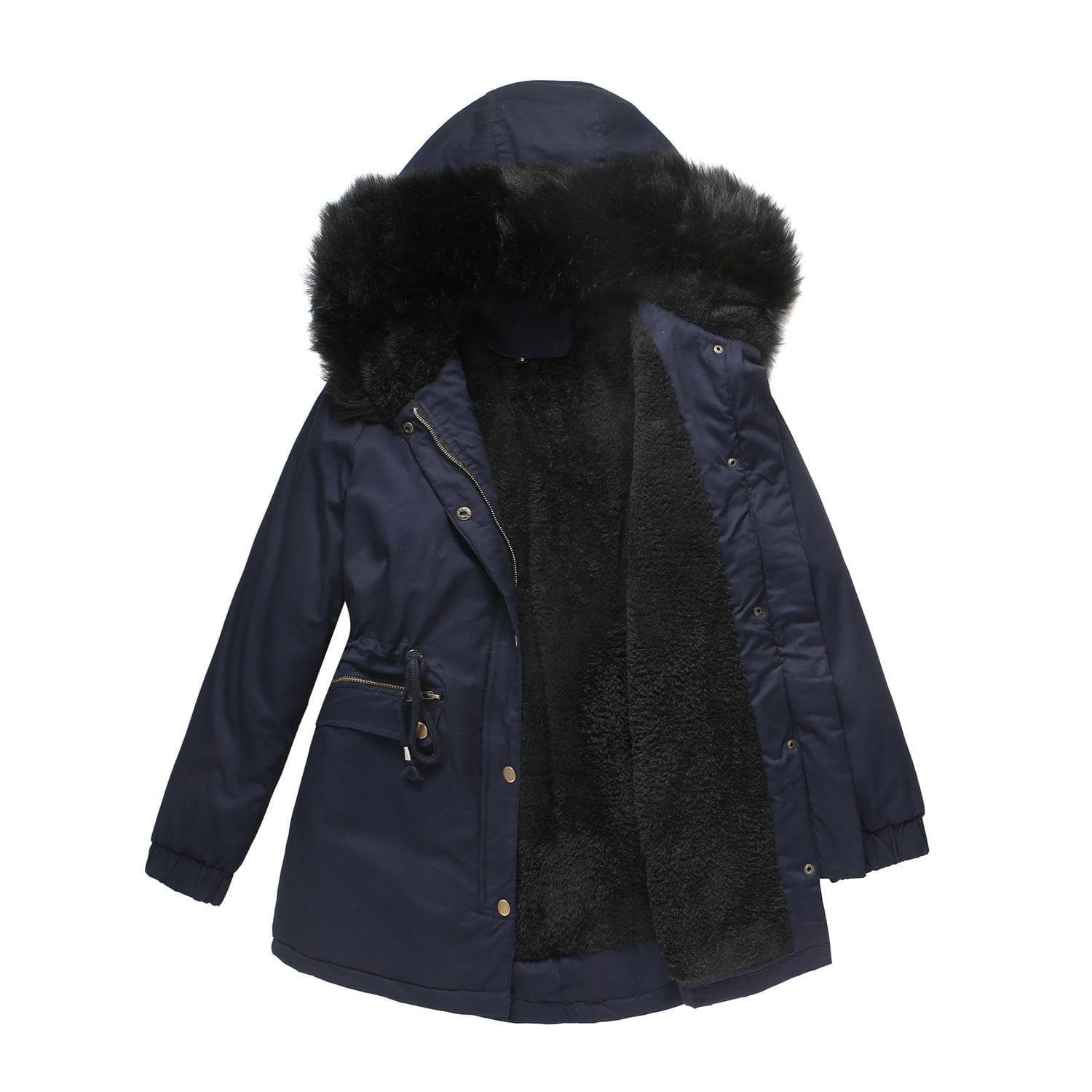 The New Pie Overcomes Women's Velvet Cotton-padded Clothes and Women's Hooded Thermal Jackets with Fur Collars. European Size Loose Cotton Clothes. XXXXL