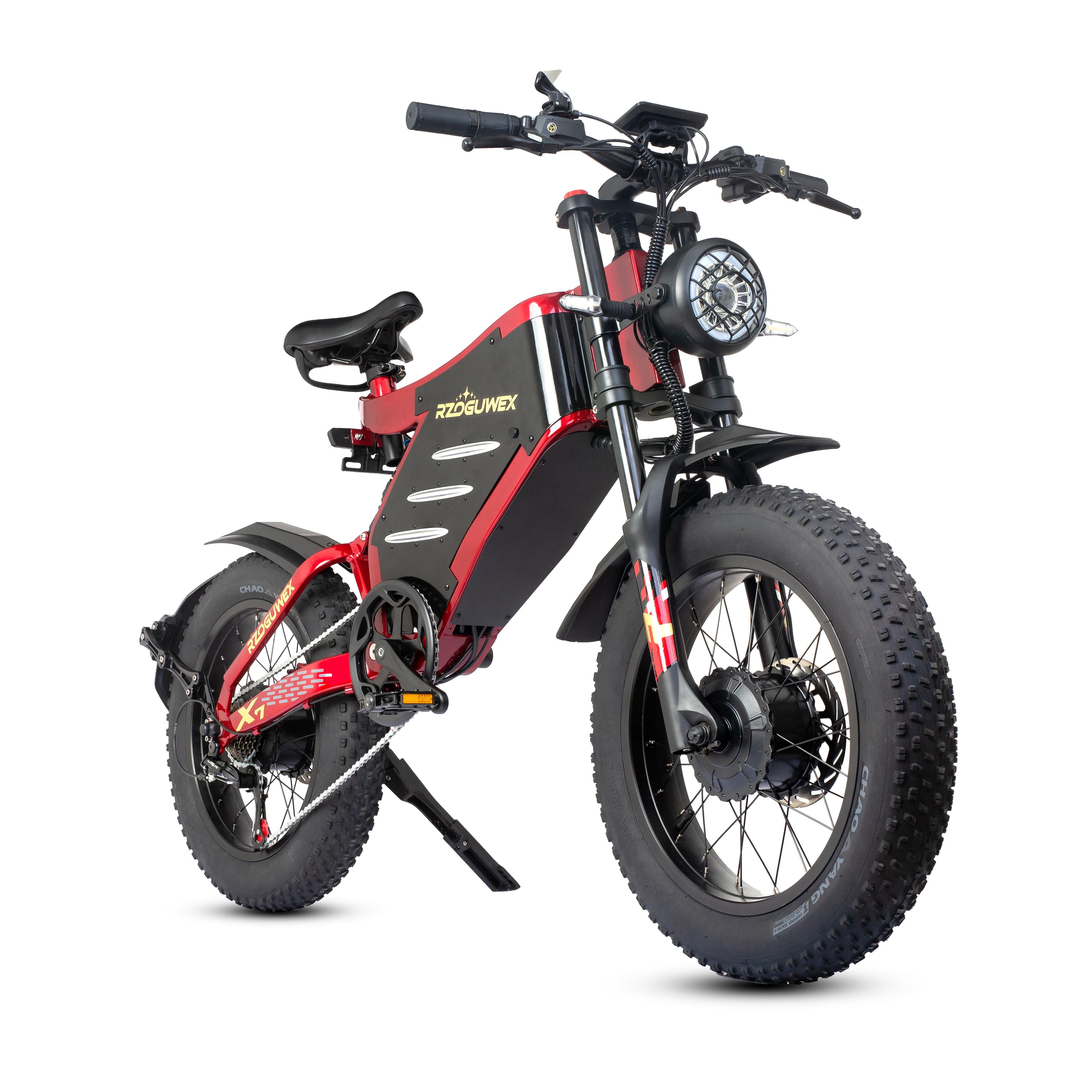 RZOGUWEX X7 E-Mountain bike 1000W Motor 30AH Battery Electric Bicycle 20 Inch Fat Tires Adult All-Terrain Electric Bike