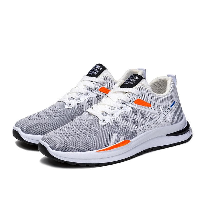 Spring New Trendy Men's Shoes Flying Woven Breathable Casual Shoes Low Top Student Shoes Korean Style Sports Wind Single Shoes Running Shoes 44