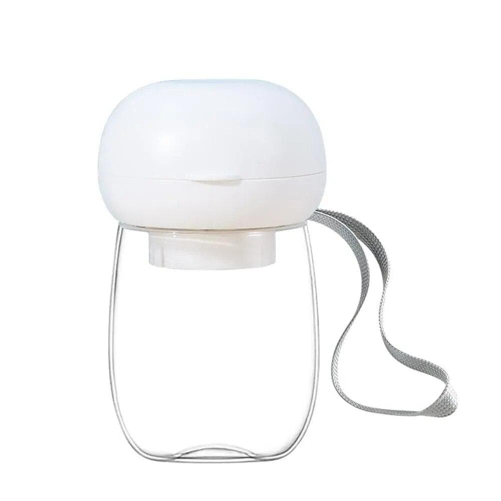 300ml Portable Pet Water Bottle Outdoor Travel Drinking Cup Feeding Bowl With Lanyard For Small Medium Cats Dogs Pet Supplies white
