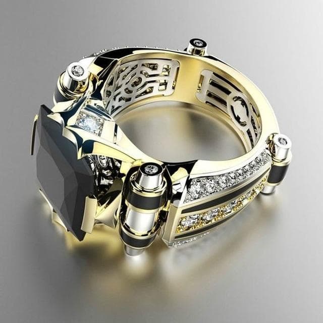 Vintage Jewelry Rings For Men Gothic Stainless Steel Ring Gold Color Fidget Ring Mens Jewellery Indian Jewelry Anillo Hombre 10