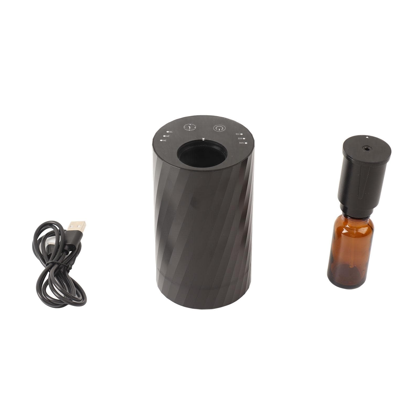 Waterless Aromatherapy Diffuser 20ml Rechargeable 1H 2H 3H Timer Aluminum Alloy Essential Oil black