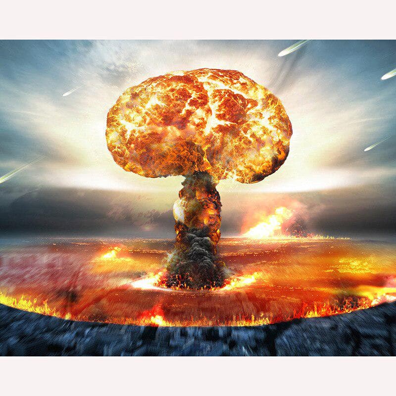 Diamond Painting War mushroom Cloud Cross Stitch Patterns Embroidery Abstract Landscape Handmade 20X30CM