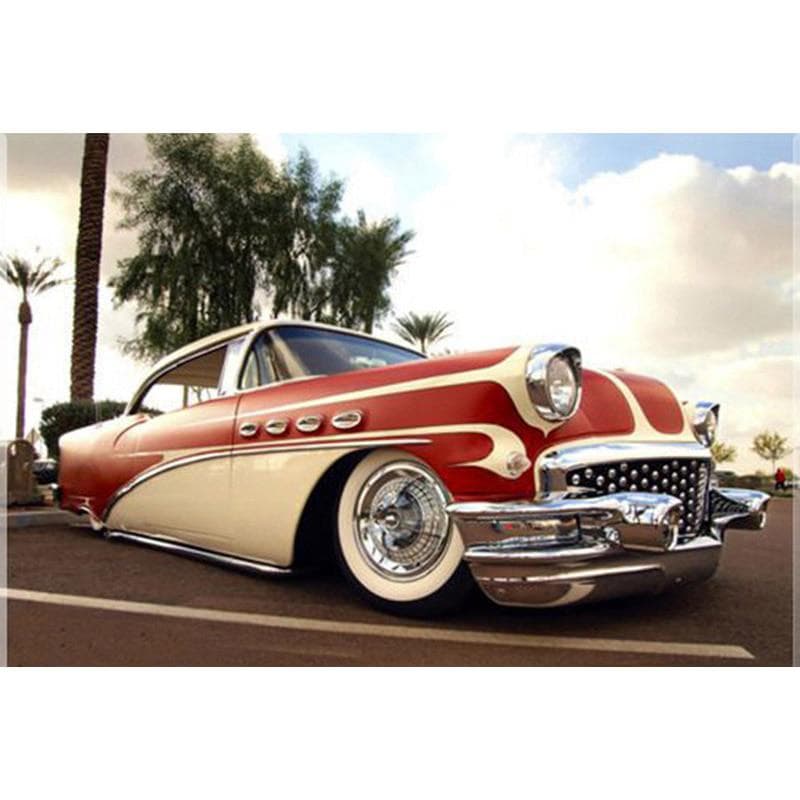 Diamond Painting Old Car on Road Rhinestones Diamond Painting Cross Stitch Kit Diamond Embroidery 20X30CM