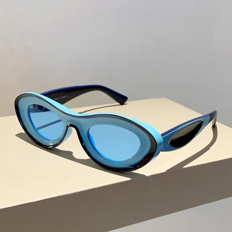 New Oval Sunglasses for Women Men Stylish Multicolor UV400 Protection Trendy Designer Shades Outdoor Beach Eyewear 1PC