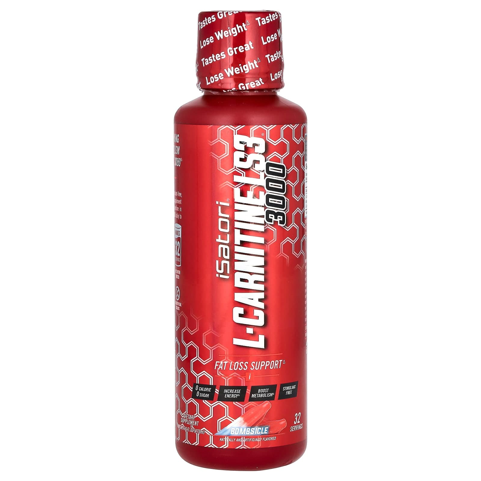 Isatori, l-Carnitine LS3 3000, Bombsicle, 16 fl oz (473 ml)