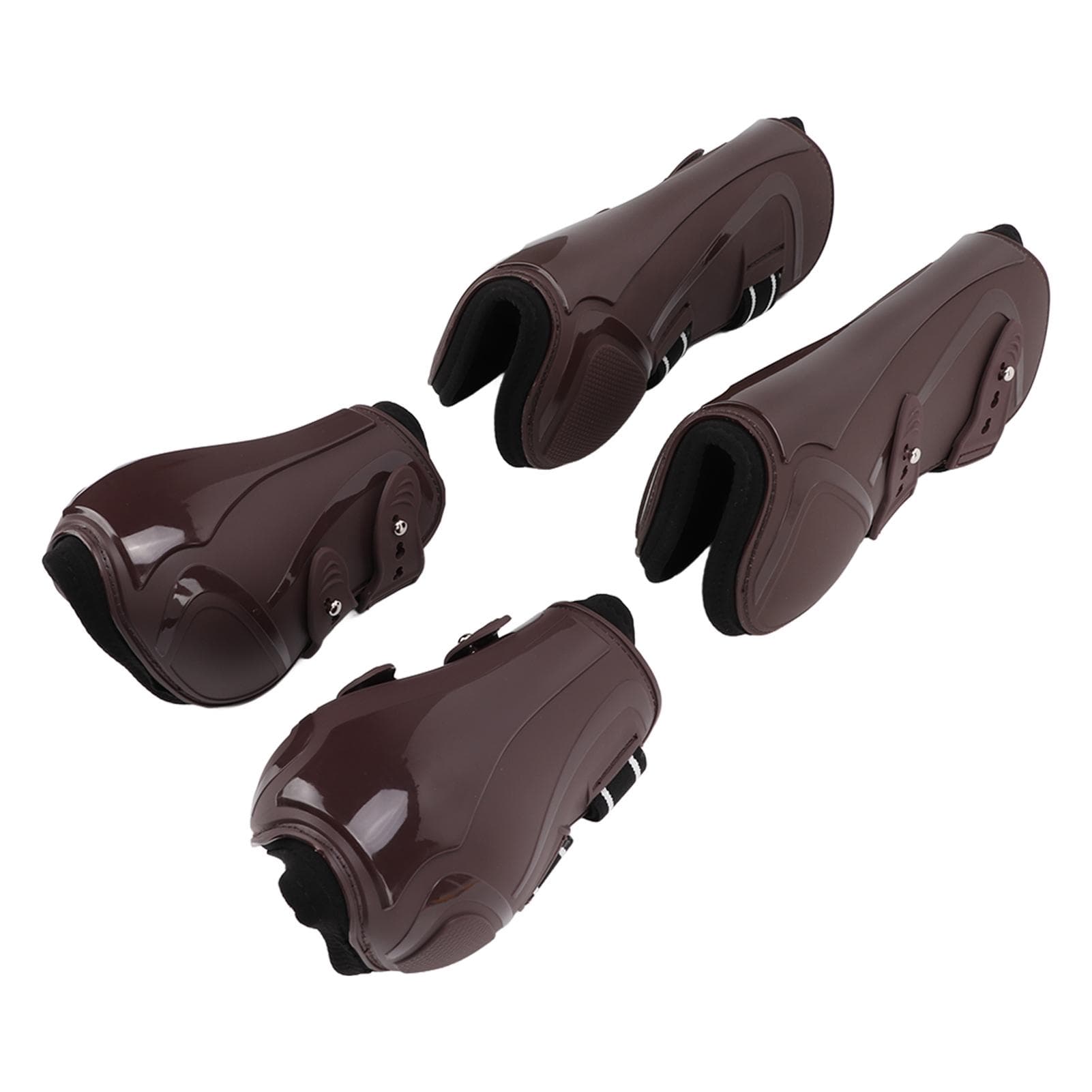4pcs Horse Tendon Boots Adjustable Thicken Front Hind Horse Leg Boots for Daily UseBrown Set XL XL