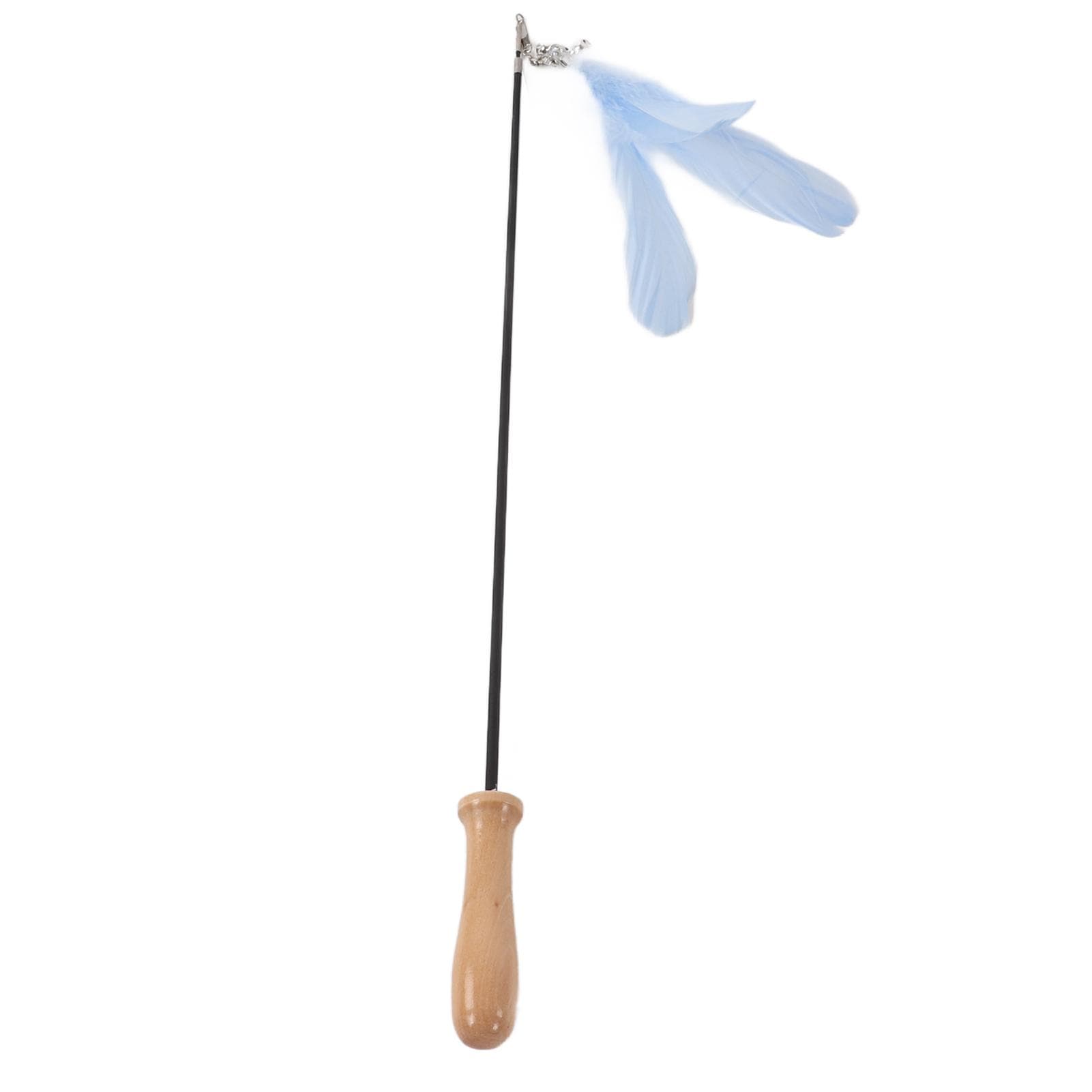 Funny Cat Stick Retractable Feather Bell Funny Cat Stick with Wooden Pole for Indoor CatsBlue blue