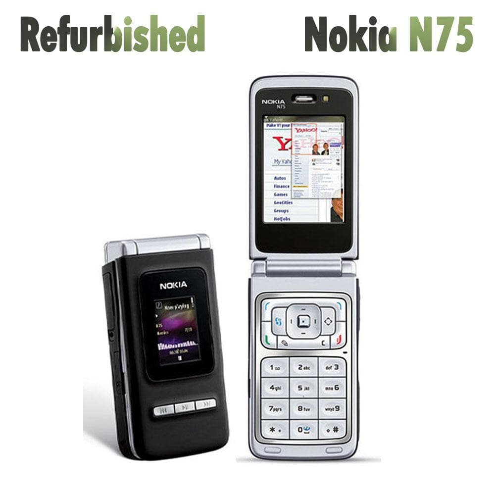 Refurbished Nokia Unlocked Original Nokia N75 3G Mobile Phone With 1 SIM 1 Battery 1 Charger black