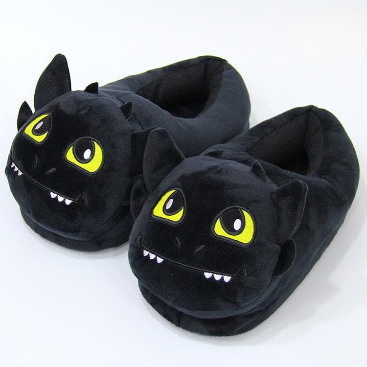 Fashion Cartoon Cute Winter Warm Home Furnishing Plush Cotton Slippers 37 black