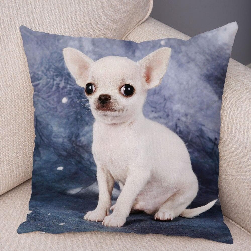 Cute Pet Animal Pillowcase Decorative Cute Puppy Chihuahua Pillowcase Soft Plush Cushion Cover for Car Sofa Home 45x45cm 45x45cm