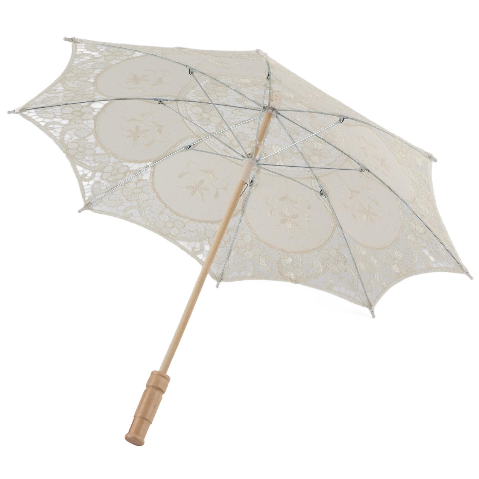 Lace Umbrella Wedding Bridal Parasol Umbrella for Photography Props Wedding SuppliesL Beige beige