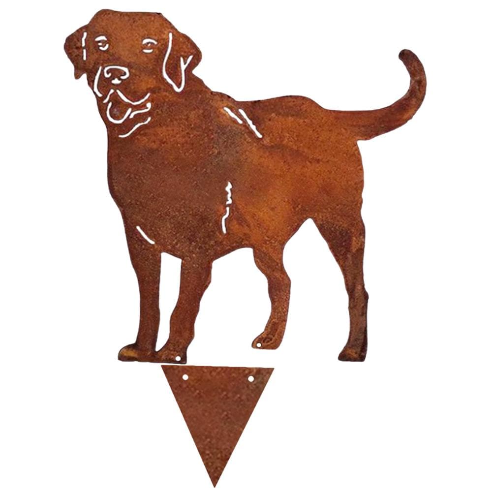Metal Dog Decorative Garden Stakes Dog Silhouette Garden Decoration for Outdoor Lawn Ornaments Yard rusty