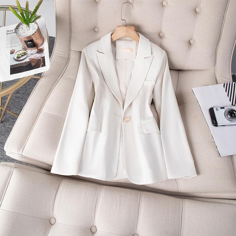Autumn and Winter New Cotton Casual Blazer Single-breasted Slim Slim Cotton Coat for Women 4XL