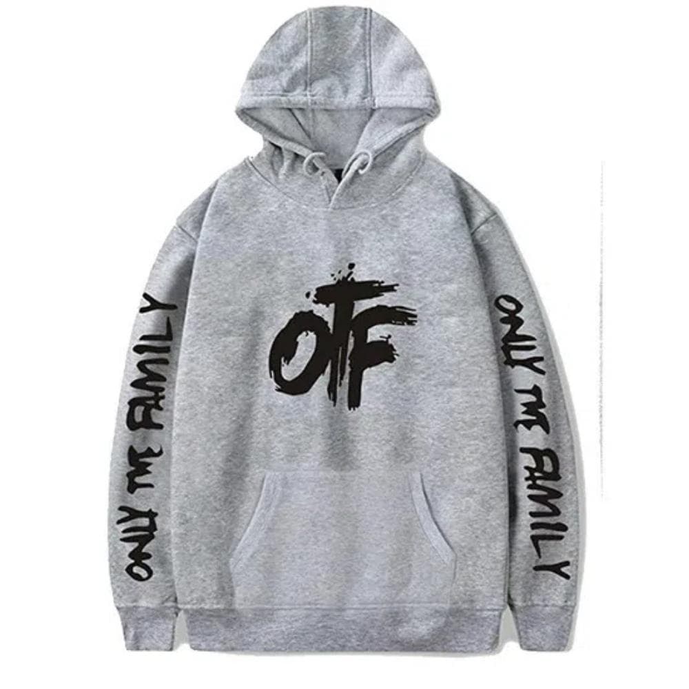 Unisex OTF Printed Hip-hop Casual Sports Hoodie XL grey