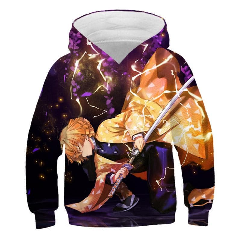 Boys Demon Slayer Hoodie Children Hooded Clothes Kids Long Sleeve Tops New Anime Series Cartoon Fashion Clothing 160