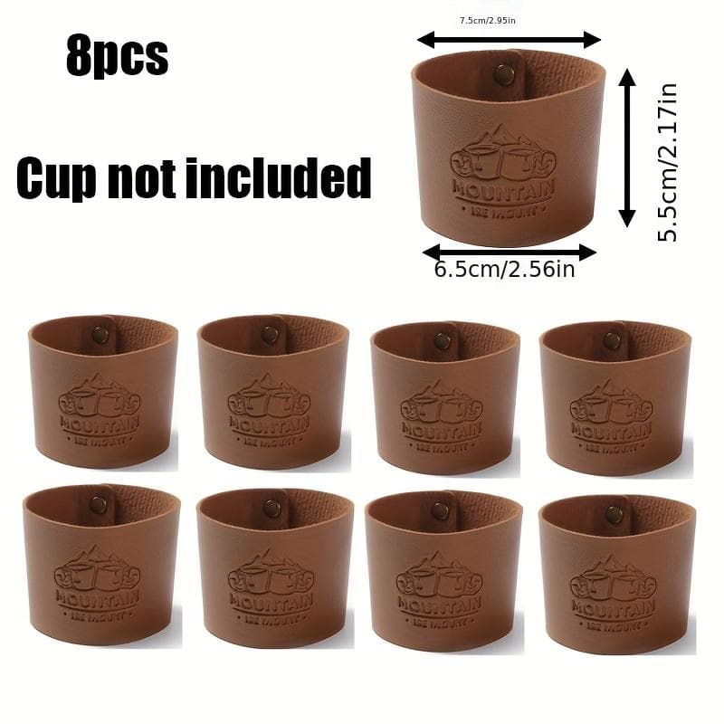 8 Pieces Outdoor Stainless Steel Cup Cup Cover Water Cup Heat Insulation Cover Anti-scald High Temperature Resistant Cup Cover Pack of 8