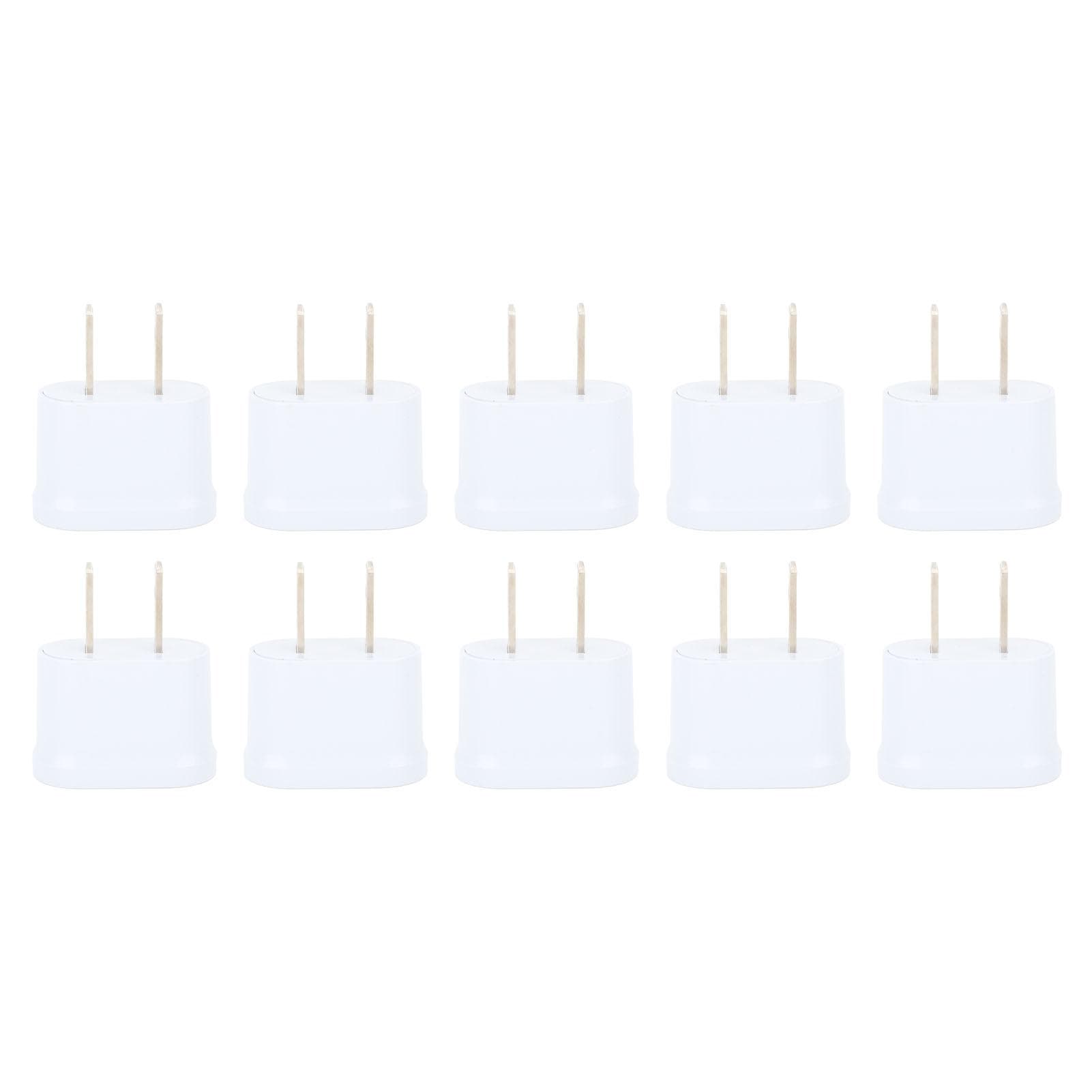 10PCS to Adapter Portable Travel Pure Copper 2 Prong Plug Converter for Cellphone Laptop Hair