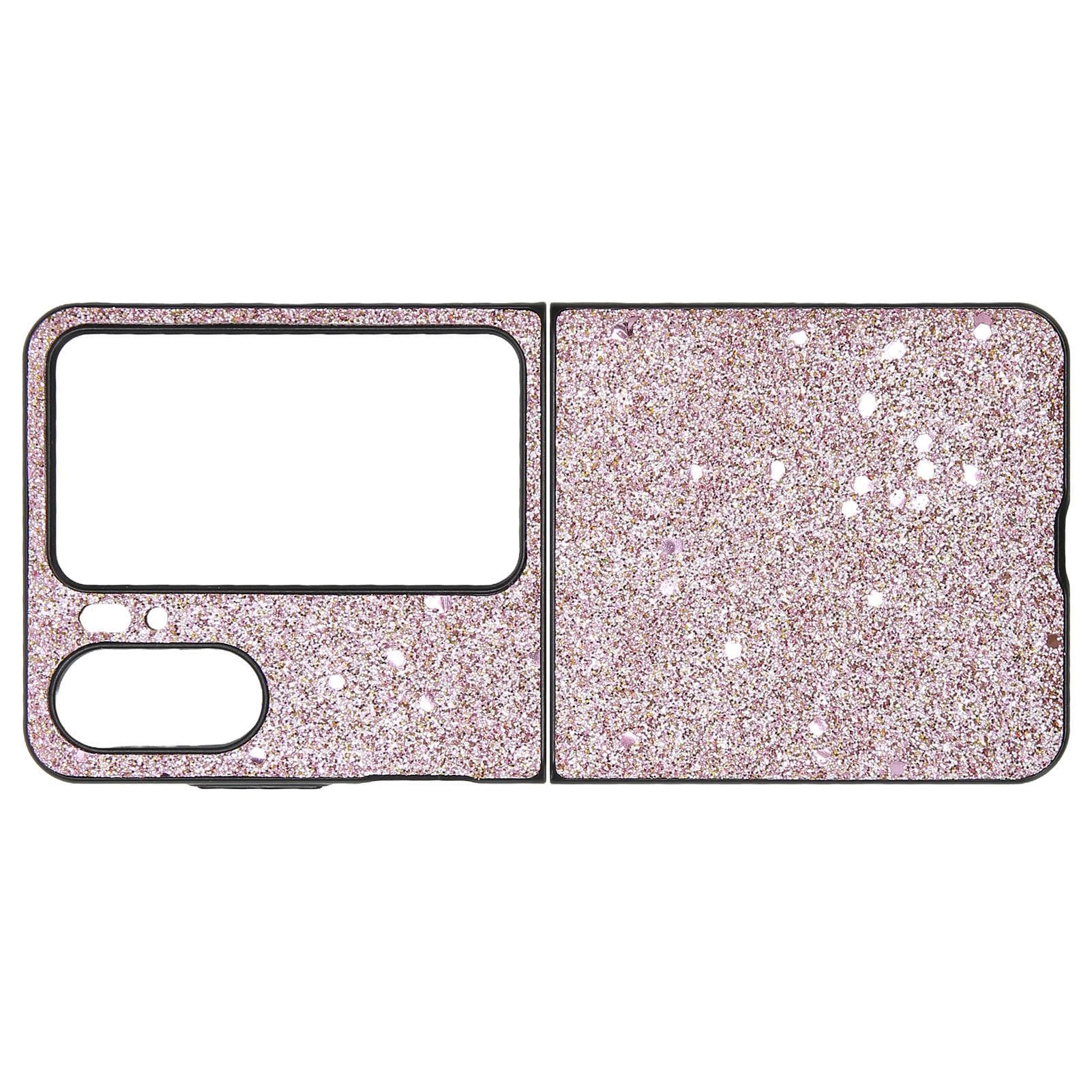 Foldable Phone Case ABS Protective Shiny Phone Cover Anti Drop Case for Find N2 Flip Pink
