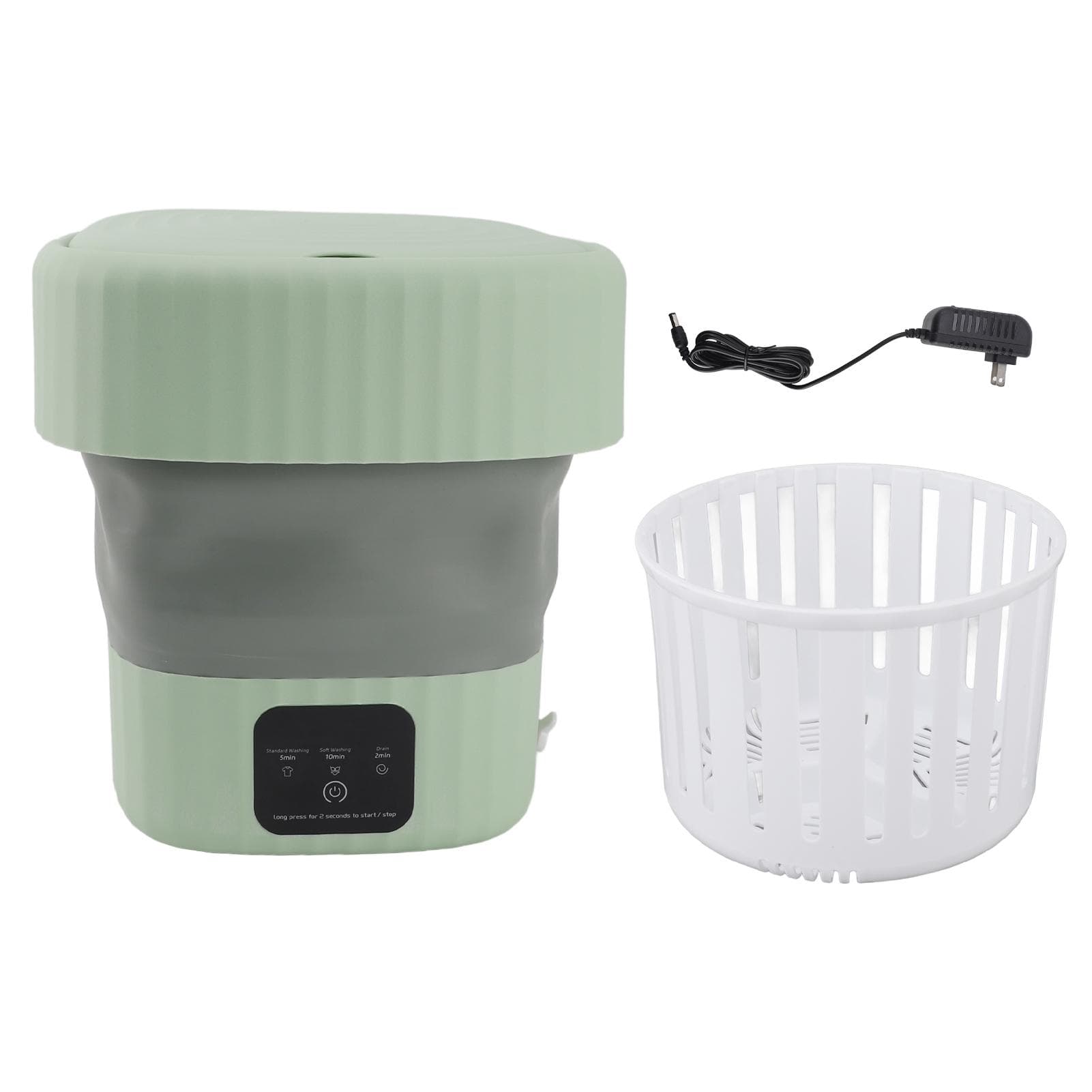 Folding Washing Machine Portable Foldable 8L Mini Washer for Socks Underwear Baby Clothes Apartment green