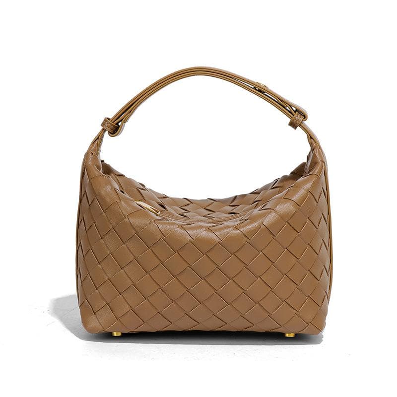 Light Luxury and Fashionable Woven Lunch Box Bag, Fresh and Versatile Hand-held Women's Bag, High-quality and Trendy Single-shoulder Underarm Bag
