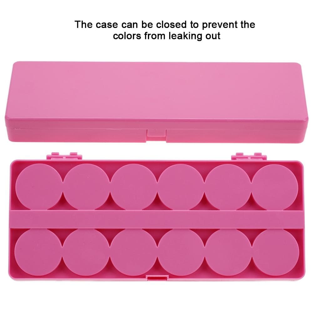24 Grid Nail Art Palette Painting Watercolor Pigment Mixing Case Manicure Drawing Tray Rose Red