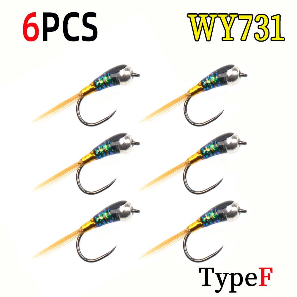 6PCS Perdigon Nymph or Euro Nymph for Weighted Fly Fishing Nymph Fast Sinking Trout, Grayling Fishing Lures