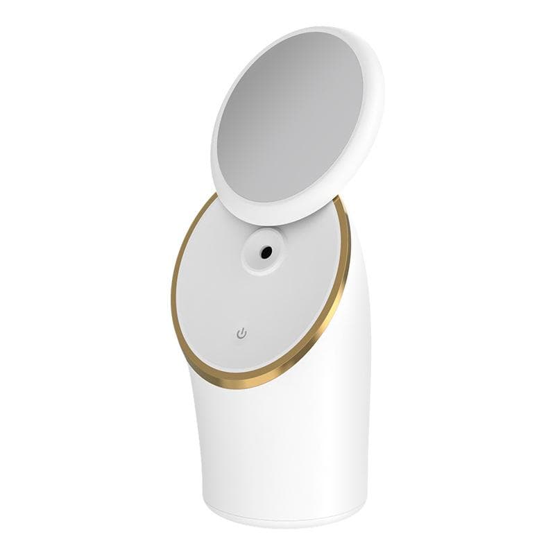 Household Small Mirror Face Steamer, Hot and Cold Hydration Spray Instrument, Face Pores Open, Cleaning Hot Spray Face Steamer white