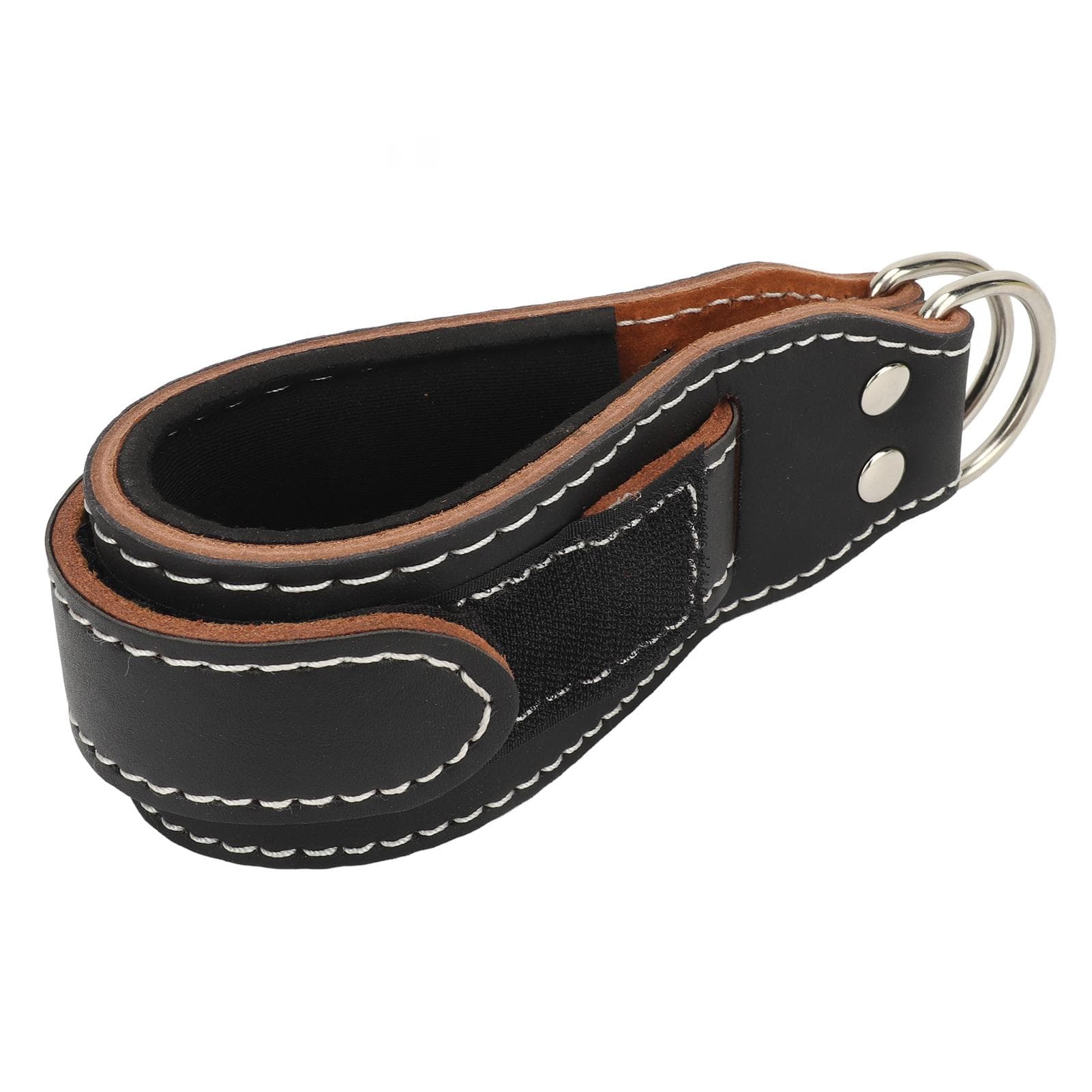 Ankle Strap Cowhide Wrist Cuff Hook and Loop D Ring Comfort Cuff Attachment for Workout Gym Cable