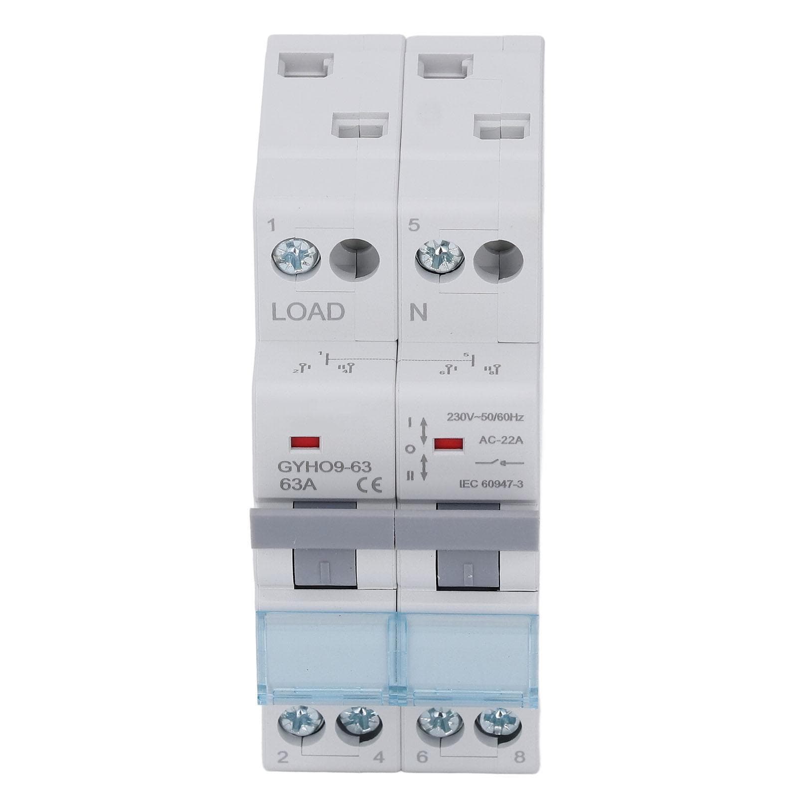 Manual Transfer Switch 2P 63A DIN35mm Rail Mount Double Power Generator Transfer Switch
