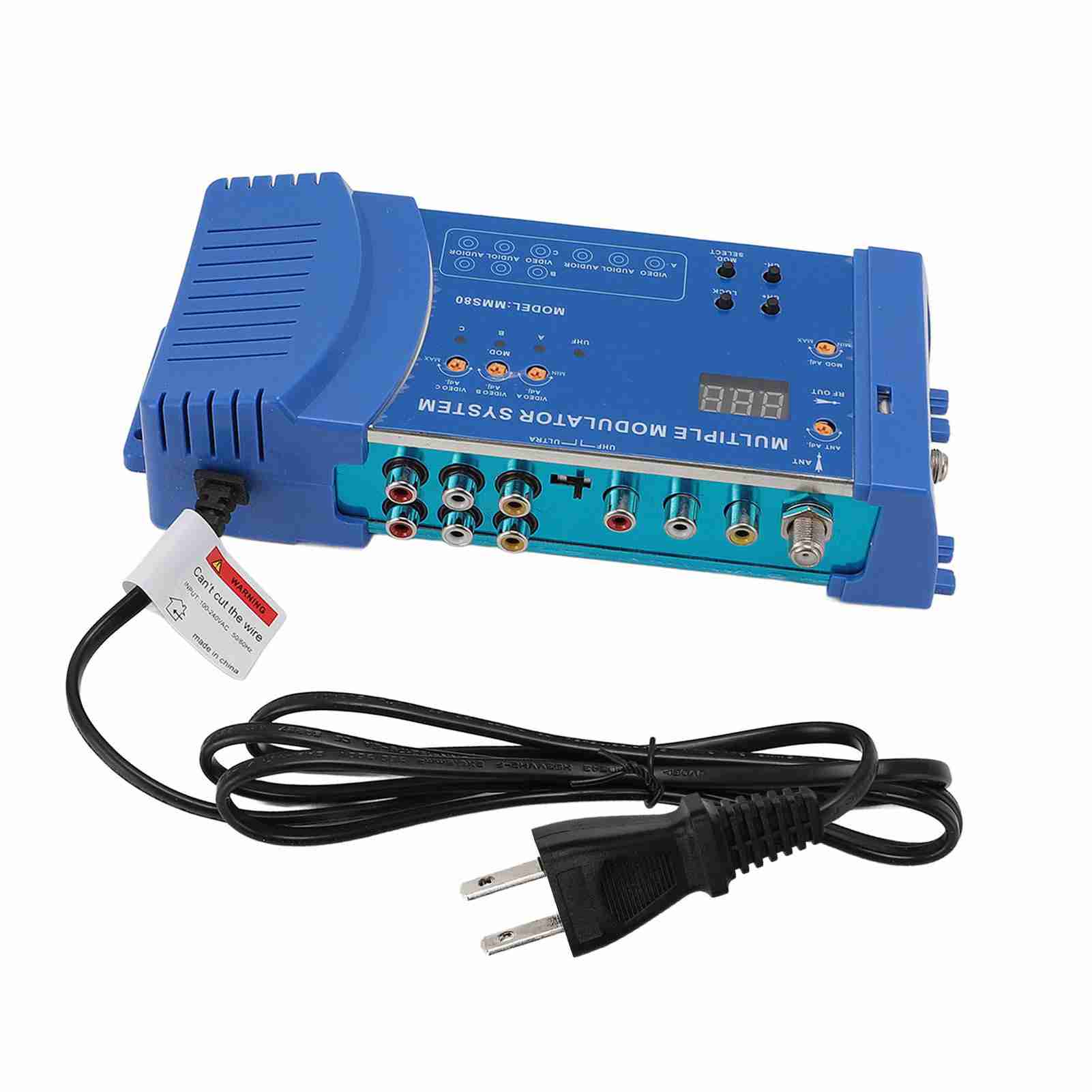 RF Converter Modulator 3 Antenna Input Support PAL NTSC Plug and Play RF Coaxial Modulator for Home US Plug