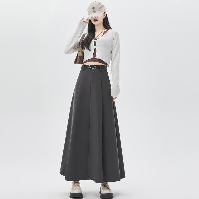 Autumn High-waisted Suit Skirt for Women In Autumn Umbrella Skirt for Autumn Pleated Skirt for Autumn Squids for Large Hips for Women In Autumn XL grey