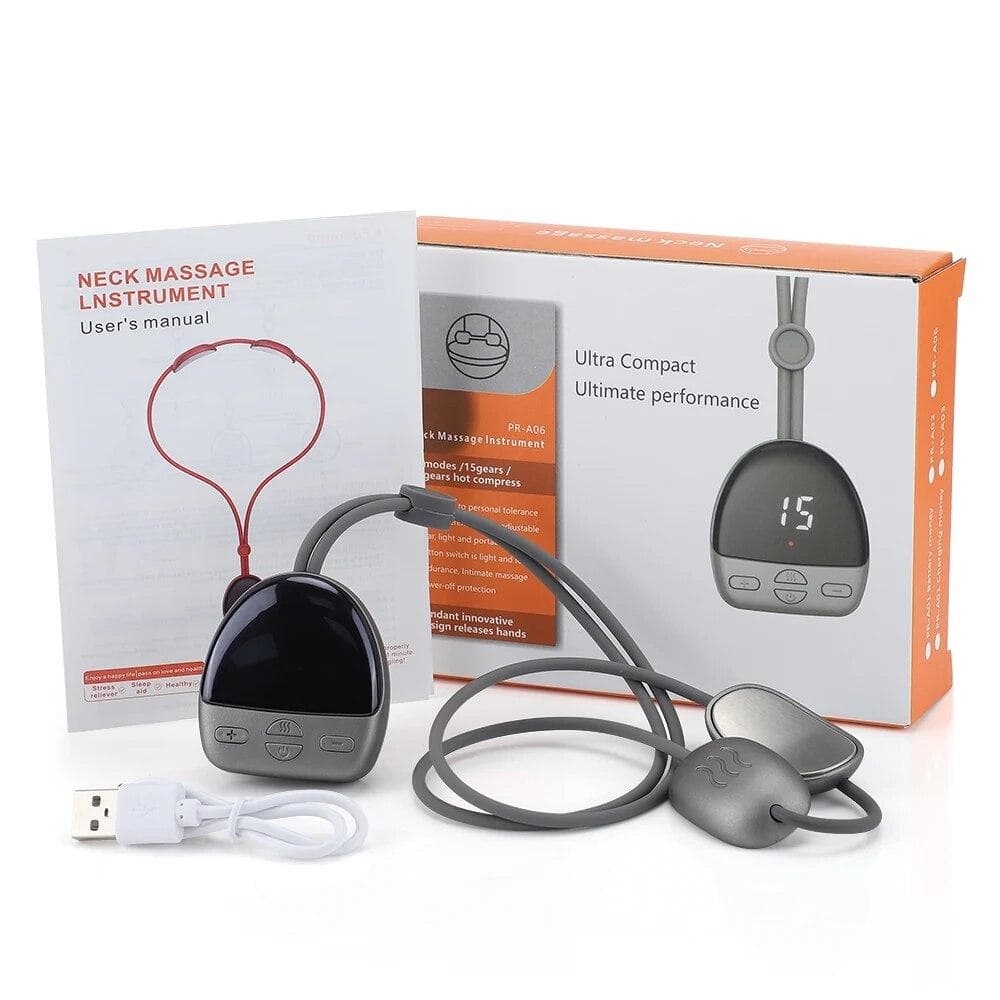 Hanging Micro-current Neck Massager Mini Pulse Cervical Spine Shoulder Massager Hot Compress Cervical Neck Relaxation Massager CN