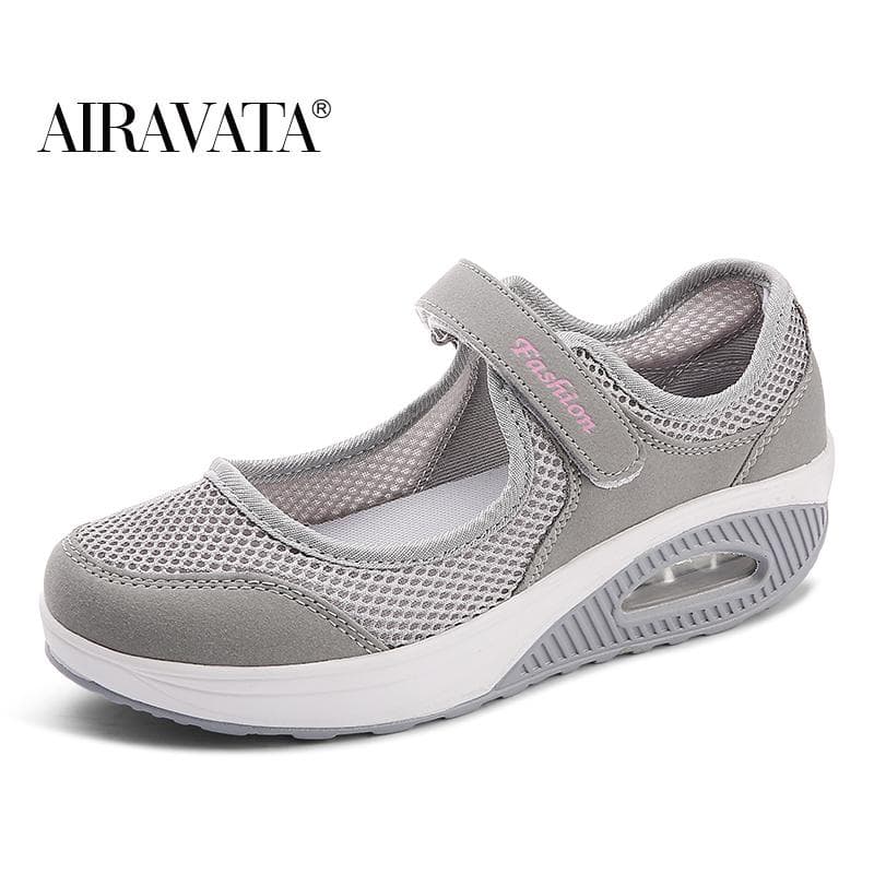 Women's Outdoor Sports Shoes Cushion Anti-skid Mesh Breathable Women's Sports Shoes 35-42 37 grey
