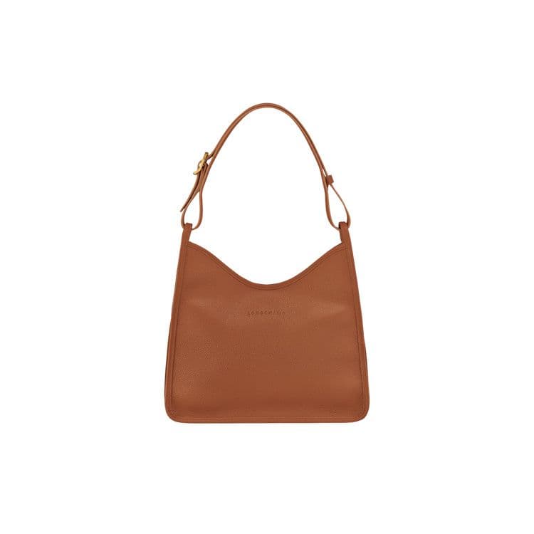 Longchamp Le Foulonné Metal Hardware Silver Leather Crossbody Shoulder Bag Women bags Brown 10155021121 Basic Set (Bag+Dust Bag)