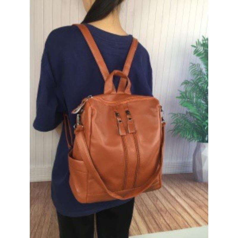 Fashionable and Simple Backpack for Women, Large-capacity School-style Backpack, Mommy Bag, Versatile Women's Bag brown