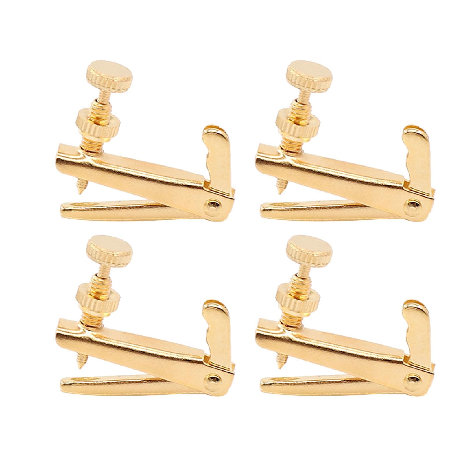 4 PCS Violin Fine Tuners for 4/4-3/4 Violin Alloy String Adjuster Anti Rust Violin Parts Type 2 gold