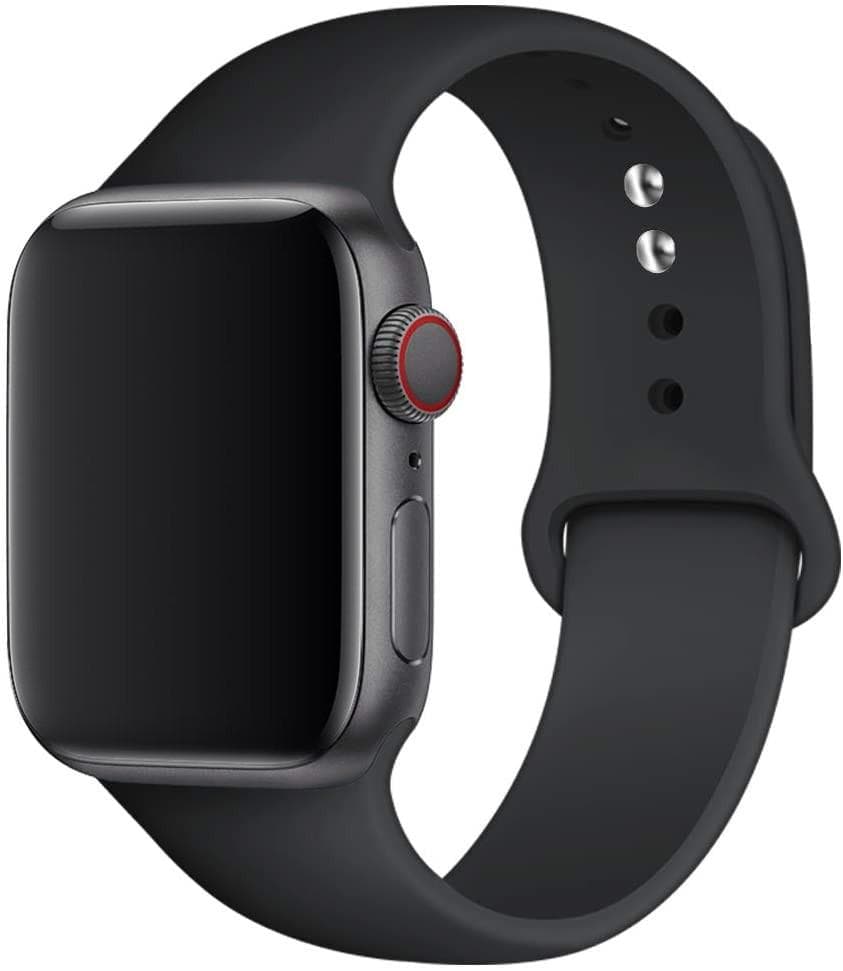 Silicone Strap For Apple Watch Band SE-10 42/46mm 44/45mm 38/40/41mm bracelet iwatch serie 9 8 7 6 5 4 3 ultra 2 49mm 38 40 41 mm M-L black
