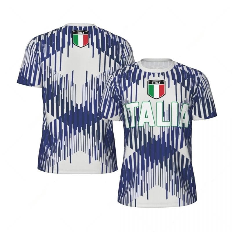 Italia Flag 3D Printed Jersey Summer Fashion Short Sleeve Casual Mens Sports T Shirt Quick Dry Breathable Football T-shirts XL