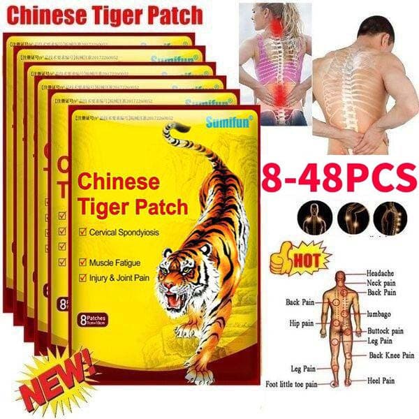8/16/24/32/40/48Pcs Tiger Balm Patches Analgesic Plaster Joint Back Pain Patch Neck Muscle Body Herbal Plaster 1Bag - 8Pcs