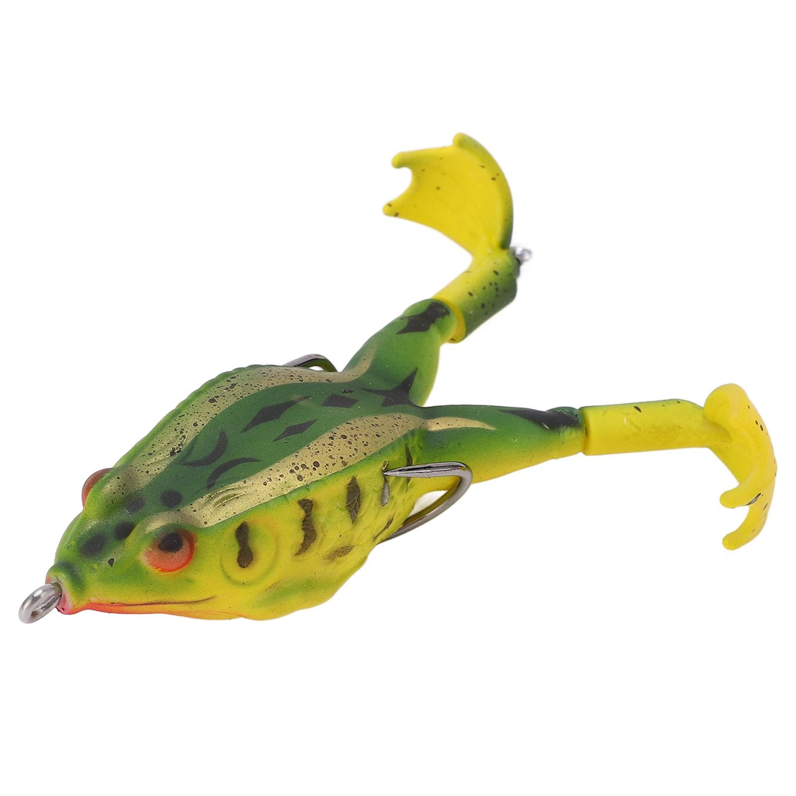 Frog Bait Soft Silicone Artificial Thunder Frog Bait Fishing Lures with Double Propeller FeetGold