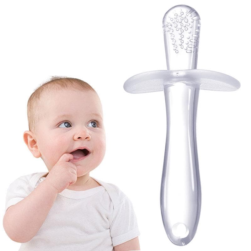 Baby Silicone Teether Infant Grind Chewable Training Tooth Tools transparent