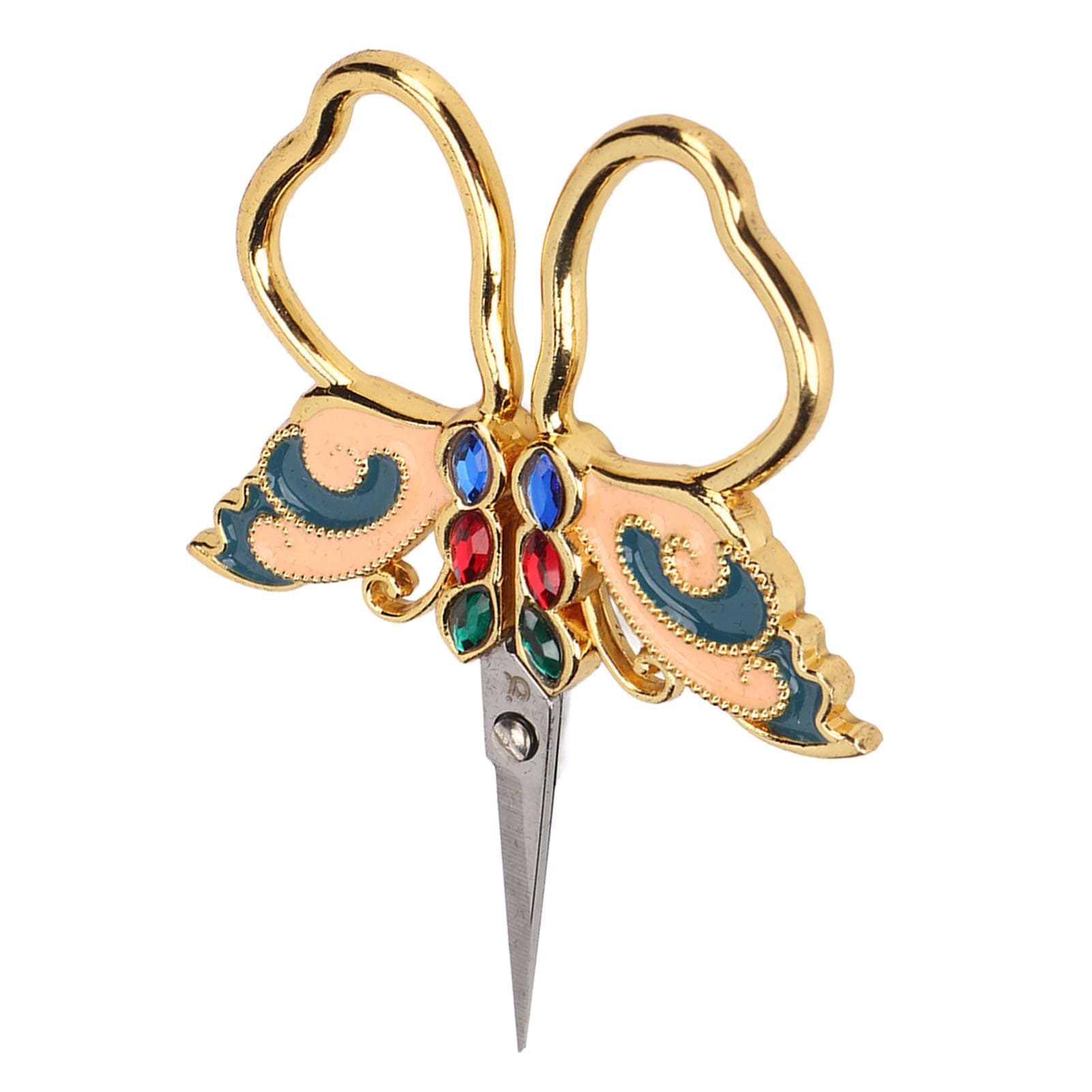 Sewing Embroidery Scissors Stainless Steel Retro Exquisite Butterfly Shape Fabric Scissors for DIY