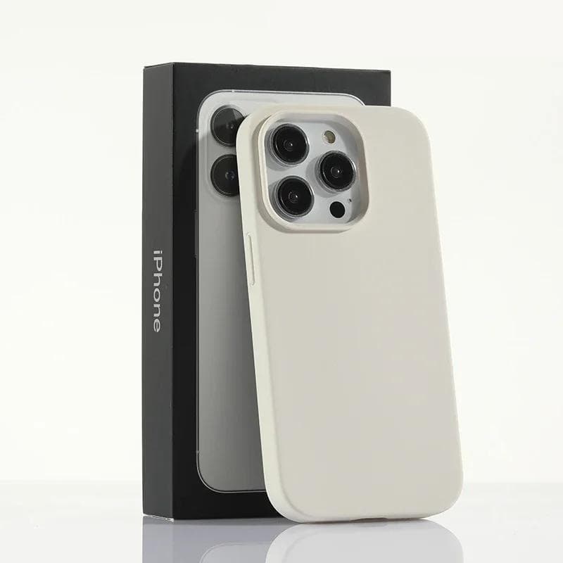 Luxury Liquid Silicone Case for Apple iPhone 15 Pro Max Candy Color Full Protective Cover for iPhone 14 13 12 11 Pro Max 15 Plus iPhone 11 Pro beige